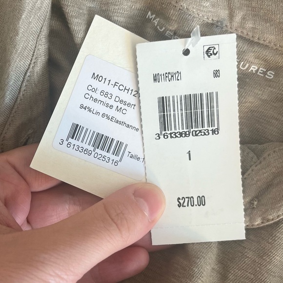 Majestic Filatures Stretch Linen Roll Sleeve Tee - Picture 6 of 6